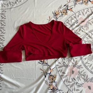 Kris Kross, dark red long sleeve, V-neck